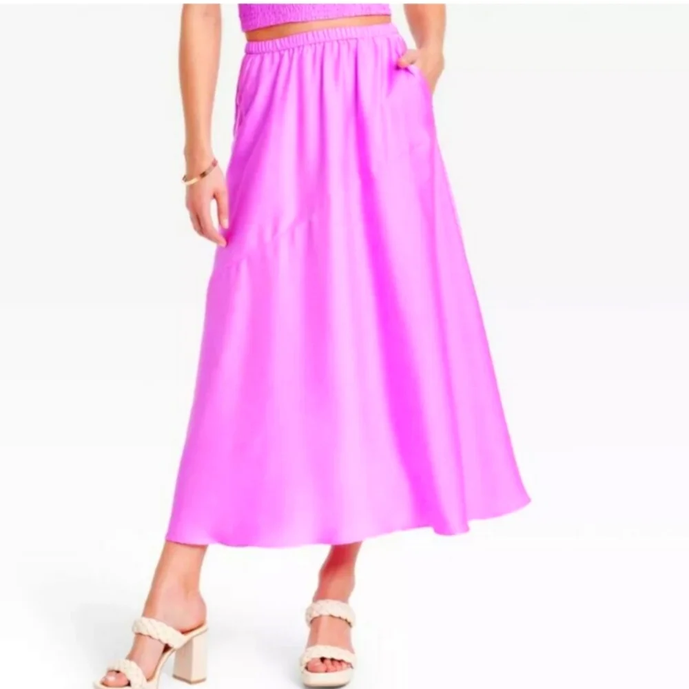 NWT Women's Maxi A-Line Slip Skirt - A New Day Purple Violet Medium